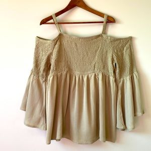 Torrid off the shoulder green peasant top